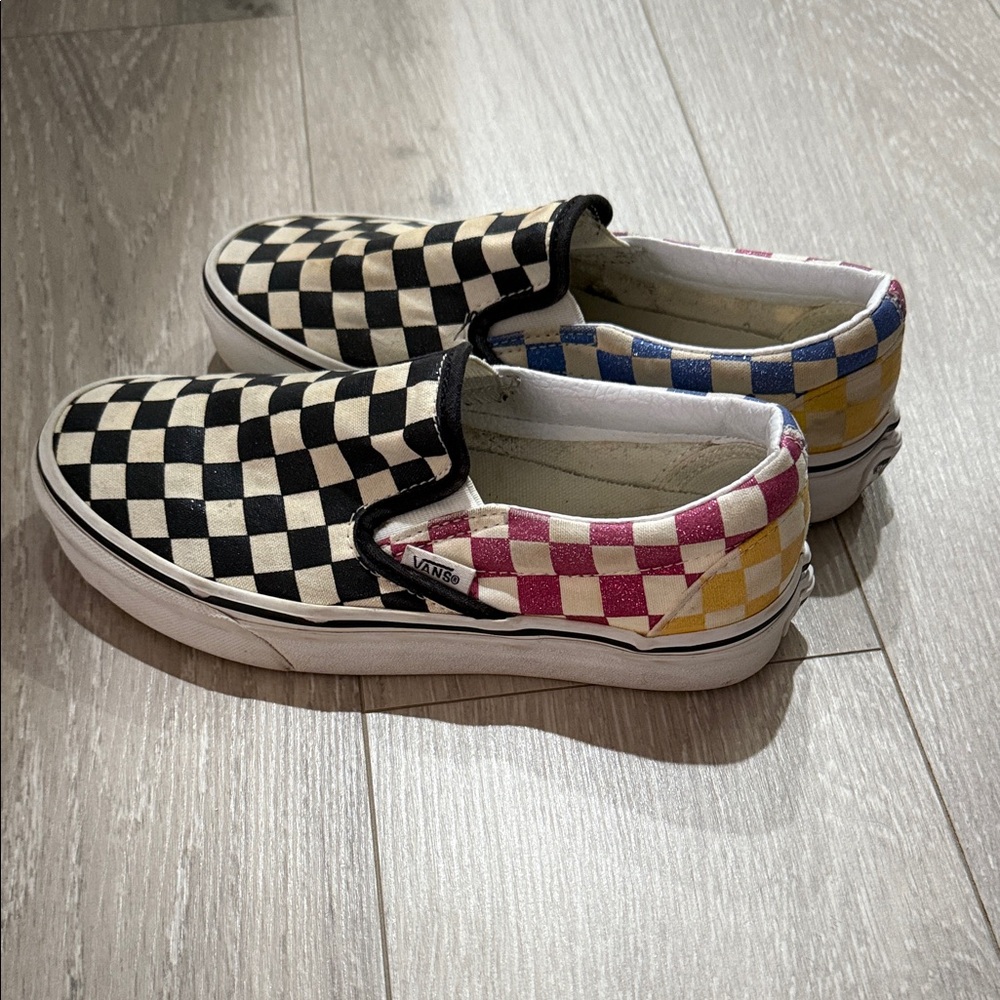 Vans Kids Multicolor Checkered Slip-On Sneakers